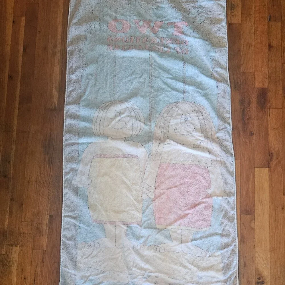 Vintage 90s 1992 Cathy Guisewite Studio comic cartoon beach bath towel cotton